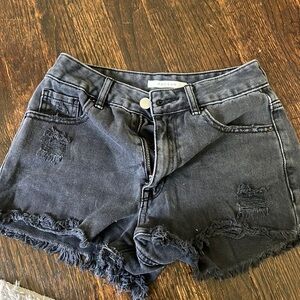 Black slightly ripped pacsun jean shorts